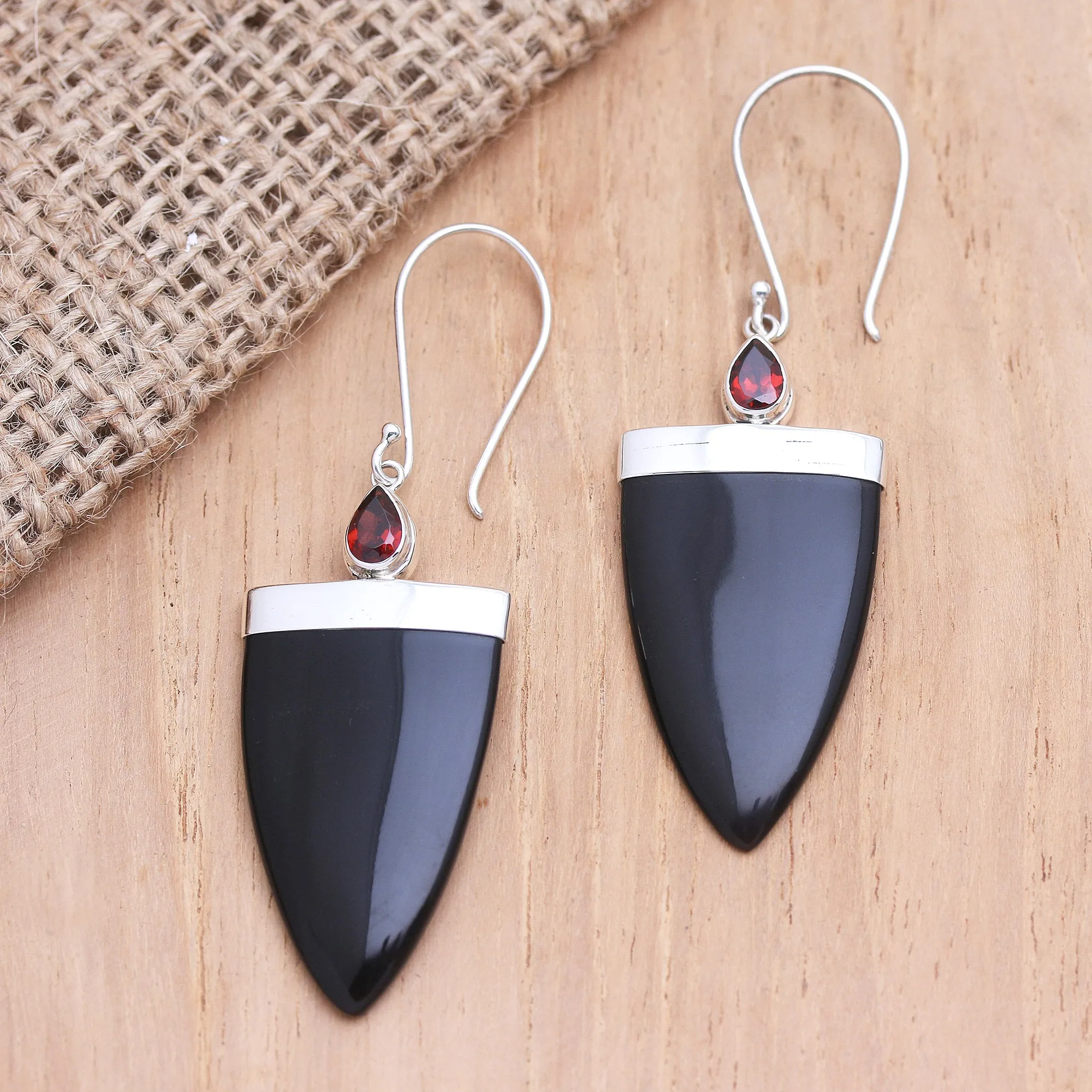 Hand Made Garnet Dangle Earrings - True Confidence | NOVICA
