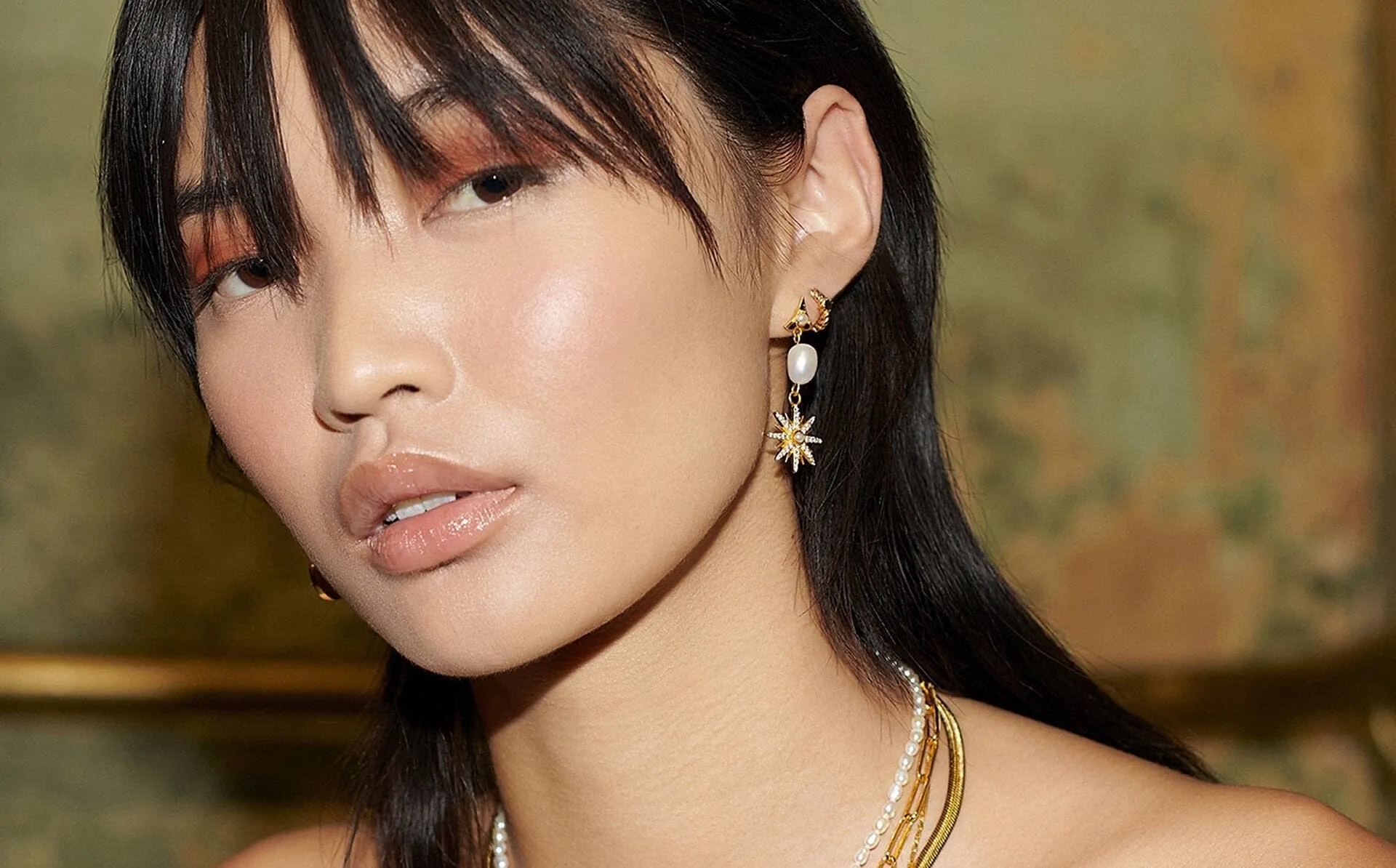 Harris Reed Moonlight Pearl Drop Earrings | 18ct Gold Plated/Pearl