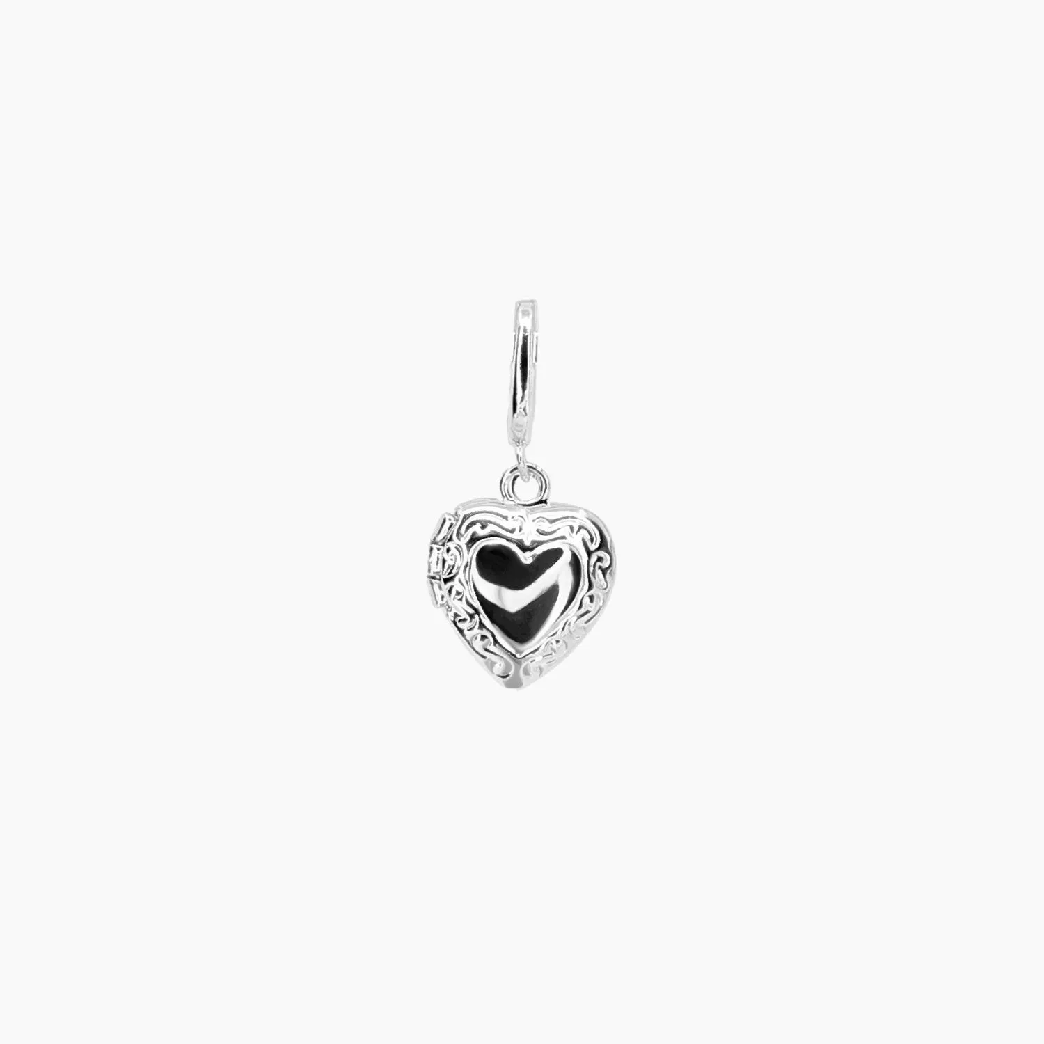 Heart Locket Charm (Silver)