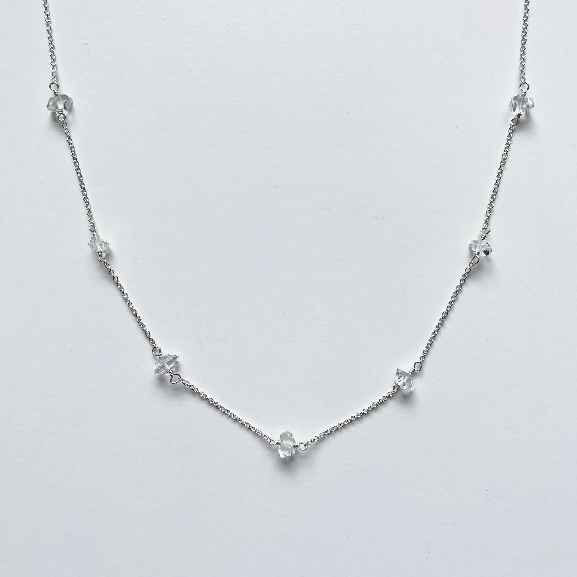 Herkimer Diamond Station Necklace