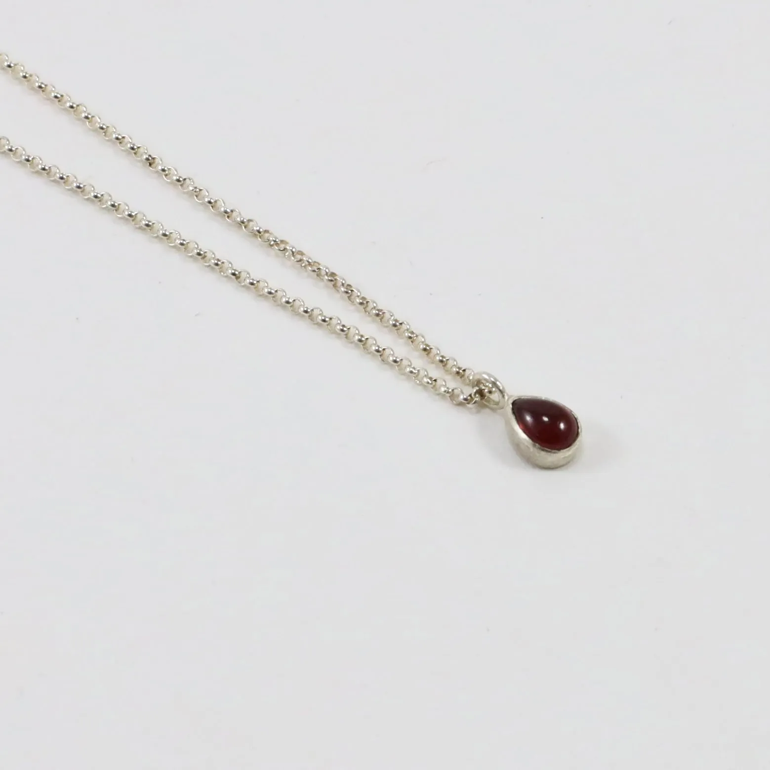 Itty Bitty Garnet Necklace in Sterling by Little Cat Metals