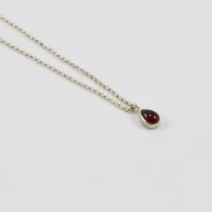 Itty Bitty Garnet Necklace in Sterling by Little Cat Metals