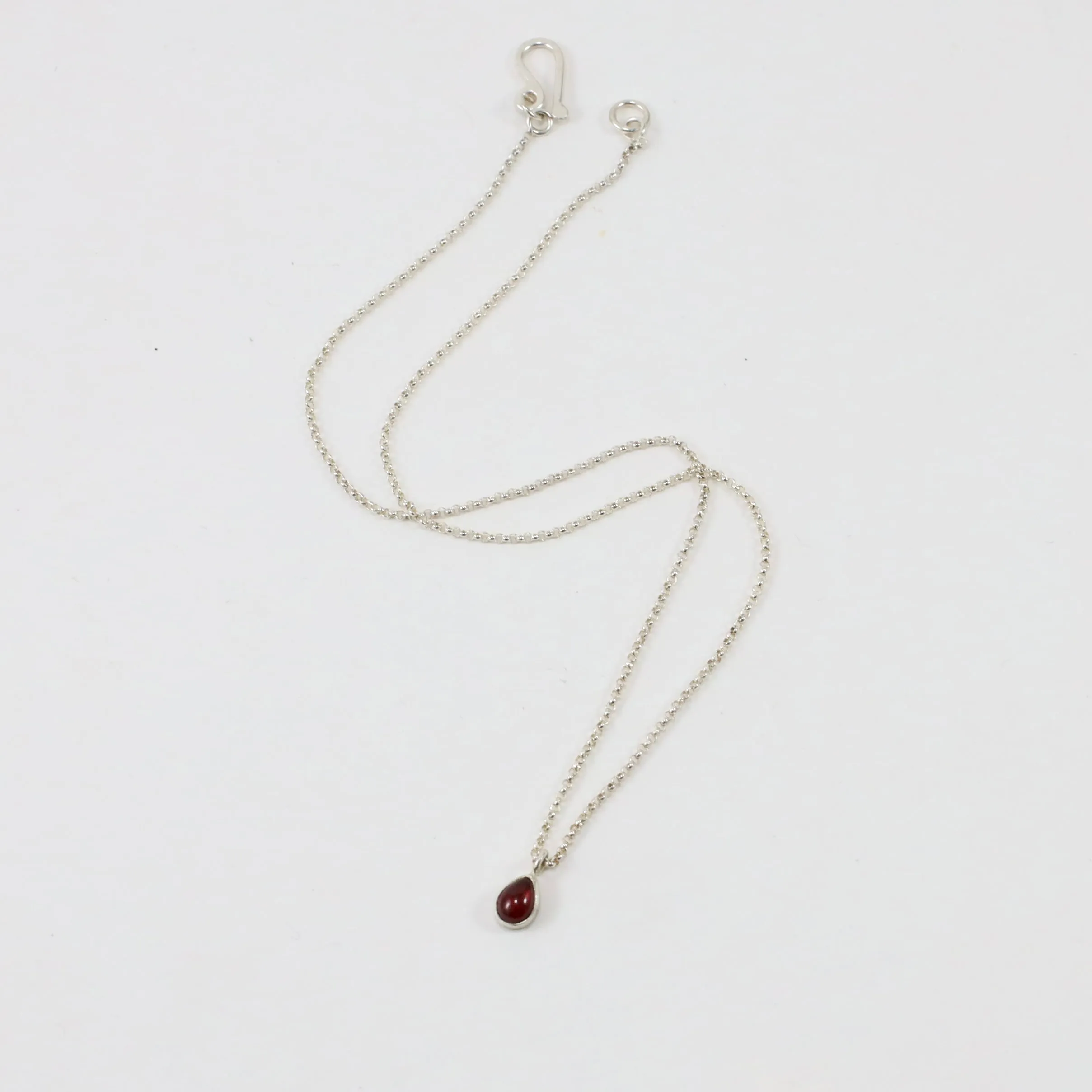 Itty Bitty Garnet Necklace in Sterling by Little Cat Metals