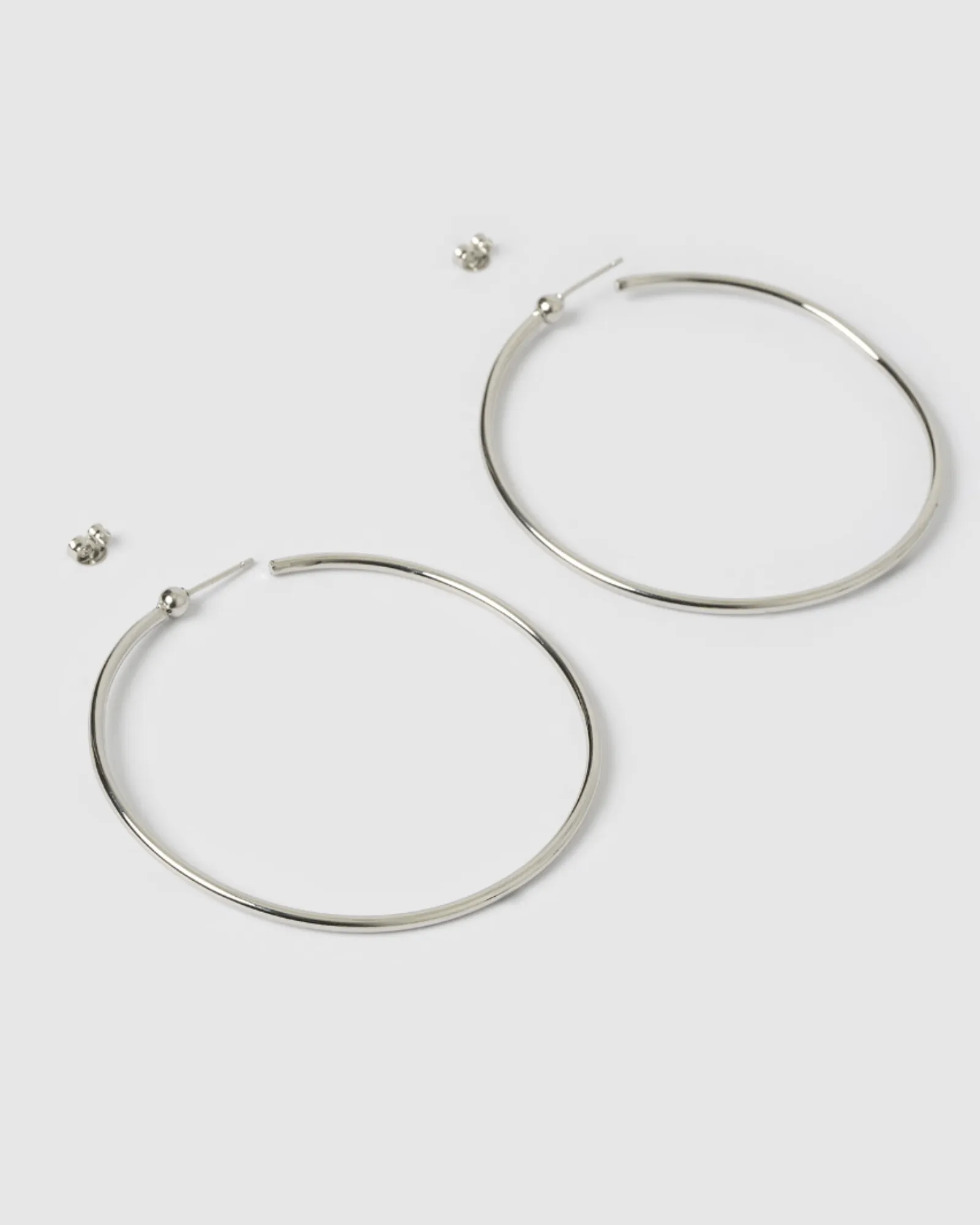 Izoa Alessia Hoop Earrings Silver