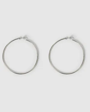 Izoa Alessia Hoop Earrings Silver