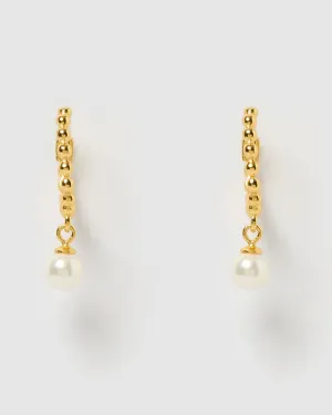 Izoa Eliza Earrings Gold Pearl