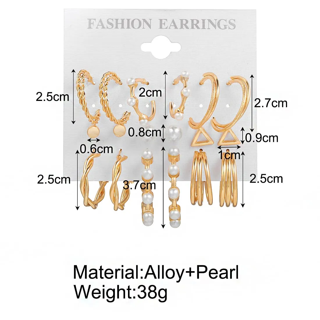 Kairangi Hoop Earrings for Women Set Of 9 Pairs Gold Plated Combo Hoop Stud Earrings Set For Women and Girls