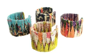 Kantha Woven Ribbon Cuff