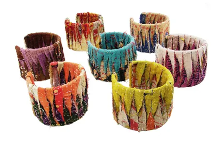 Kantha Woven Ribbon Cuff