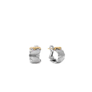 Konstantino Kyma Collection Sterling and Gold Golden Sunbeam Wide Huggie Hoop Earrings