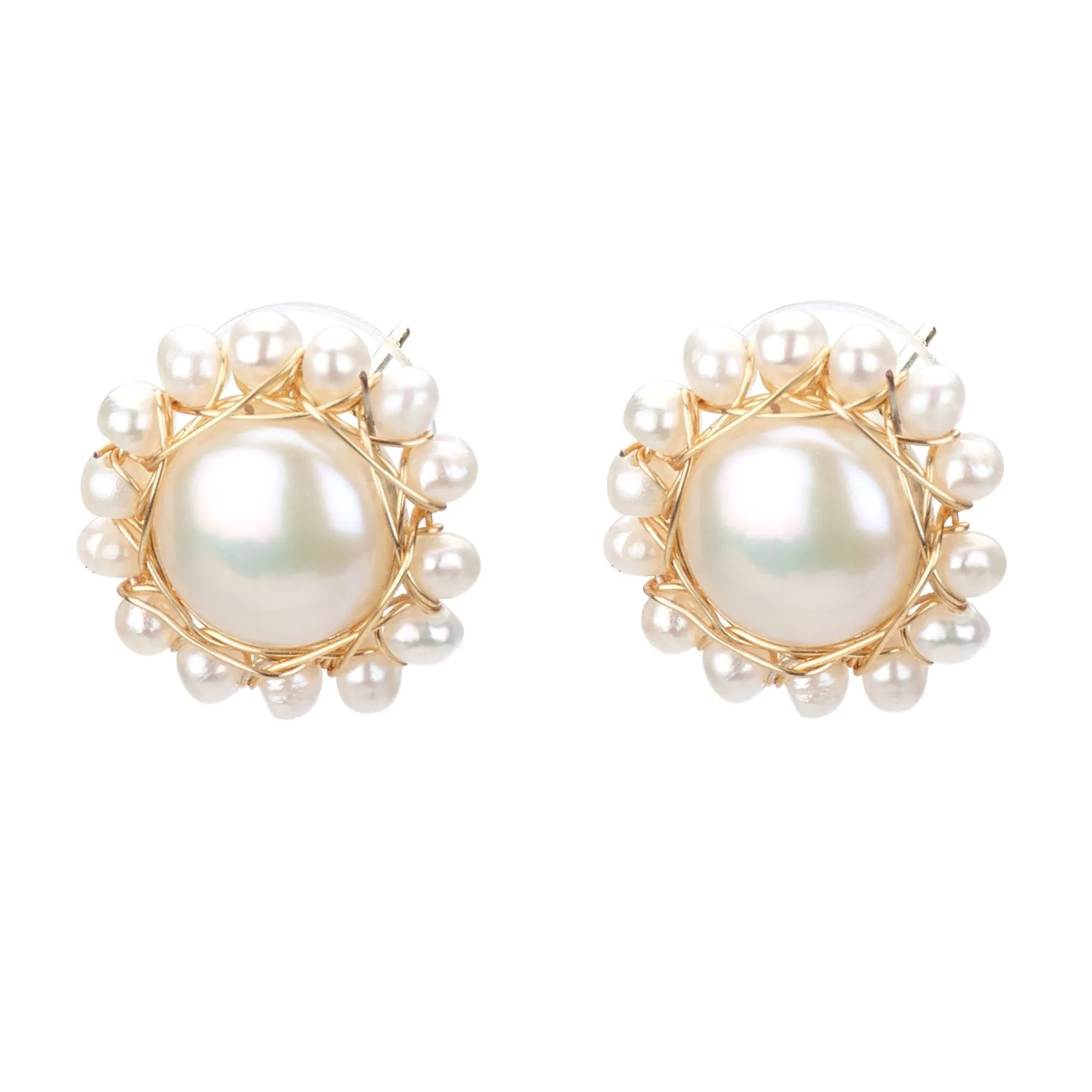 Large Pearl Stud Earrings
