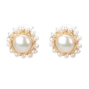 Large Pearl Stud Earrings