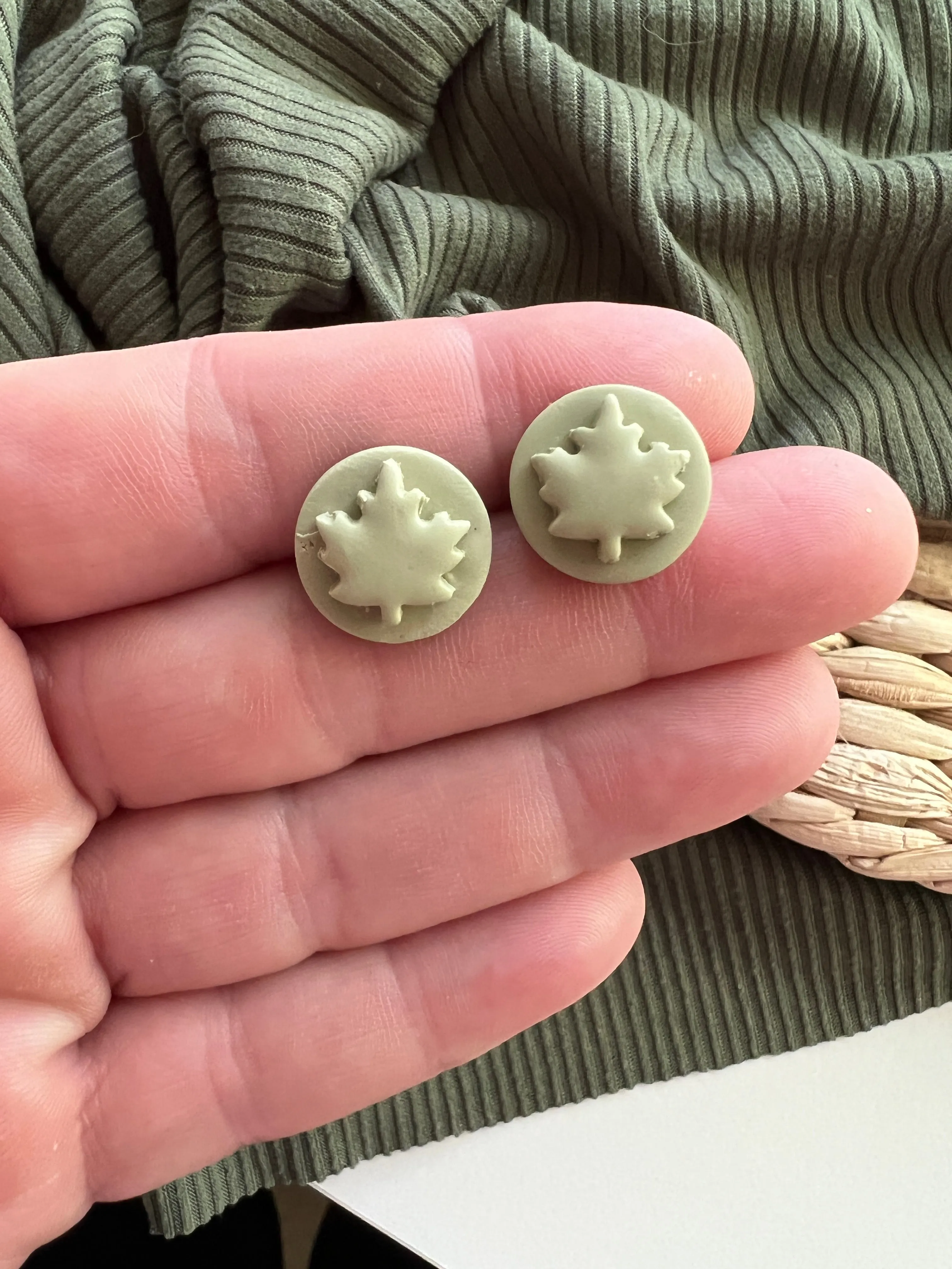 Leaf Studs | Clay Earrings
