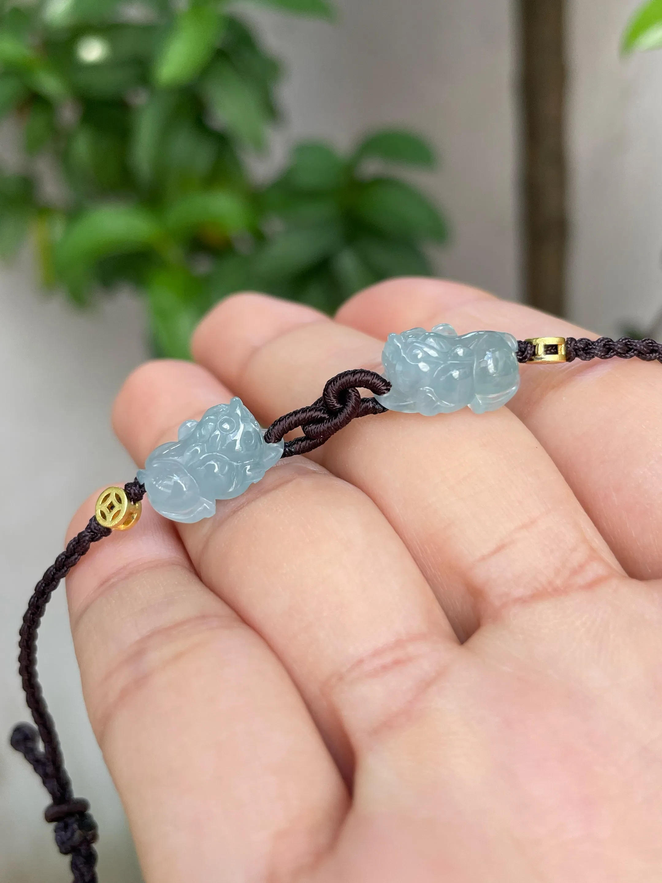 Light Blue Jade Pixiu Bracelet (NJBA086)