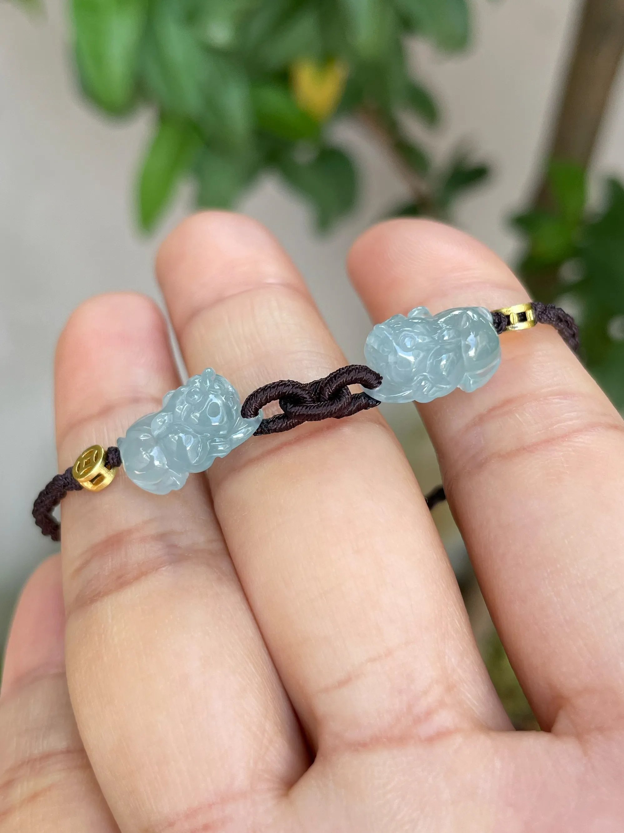 Light Blue Jade Pixiu Bracelet (NJBA086)