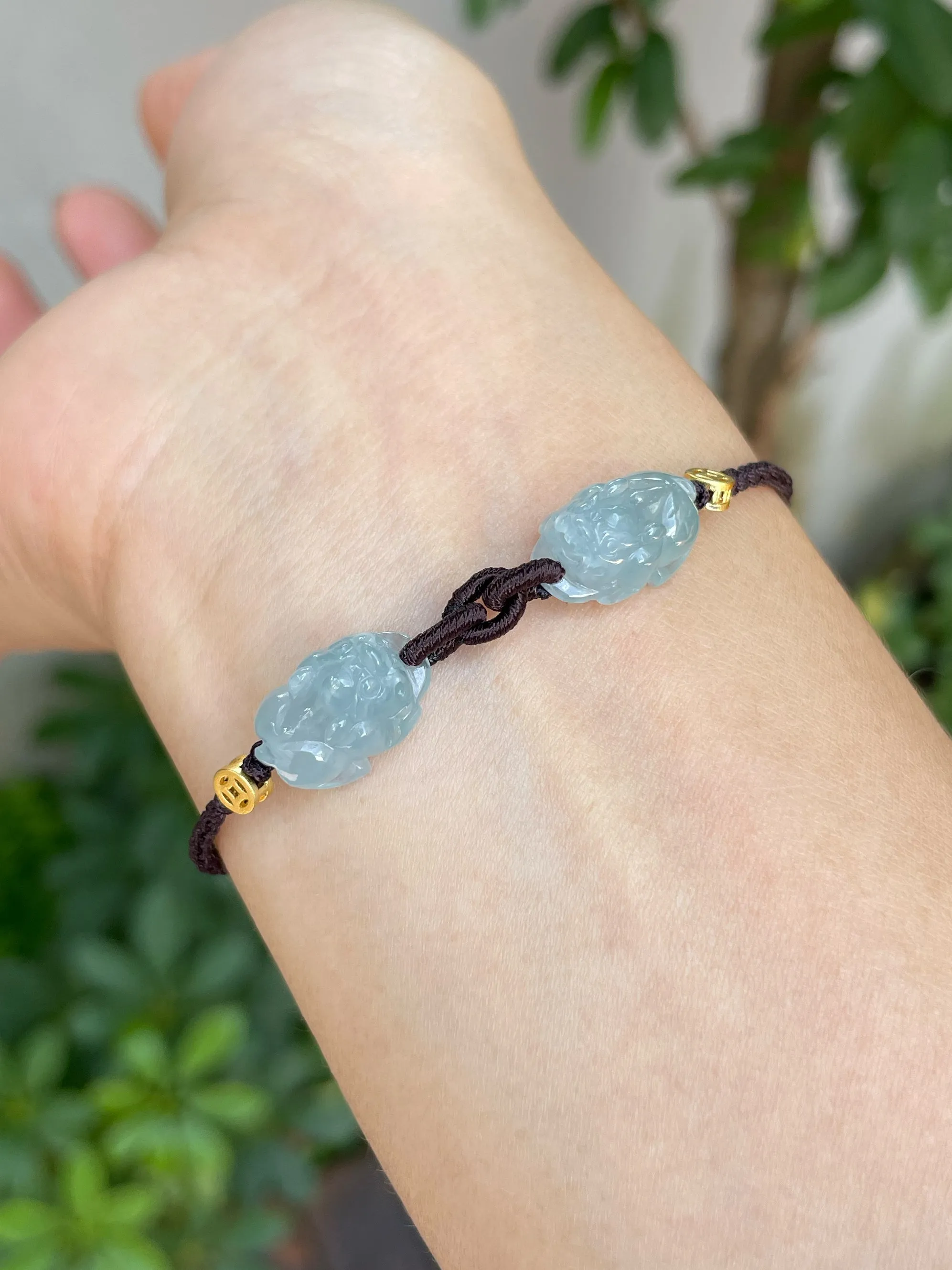 Light Blue Jade Pixiu Bracelet (NJBA086)