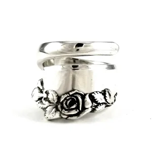 Lunt Garnet Rose Sterling Silver Wrap Around Spoon Ring