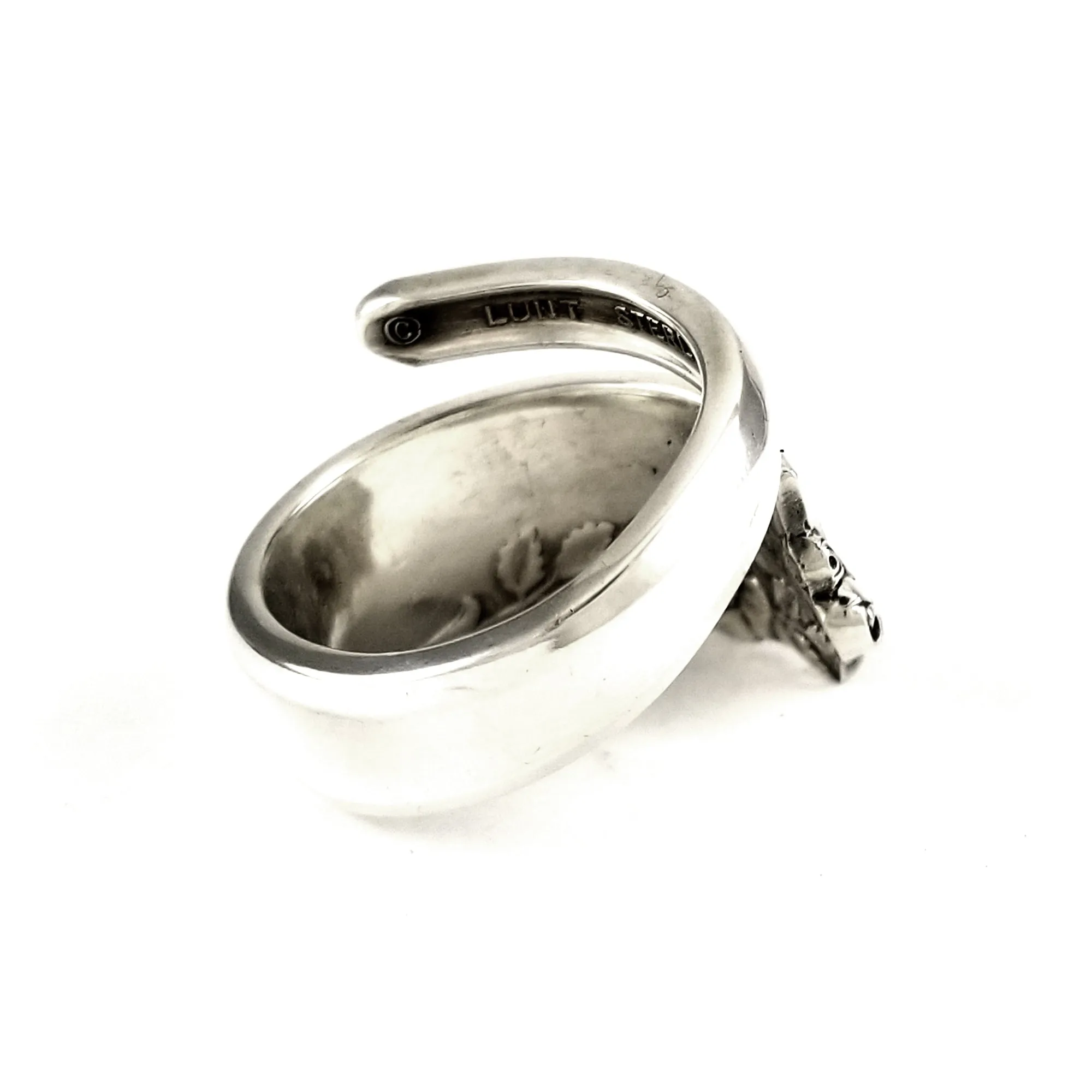 Lunt Garnet Rose Sterling Silver Wrap Around Spoon Ring