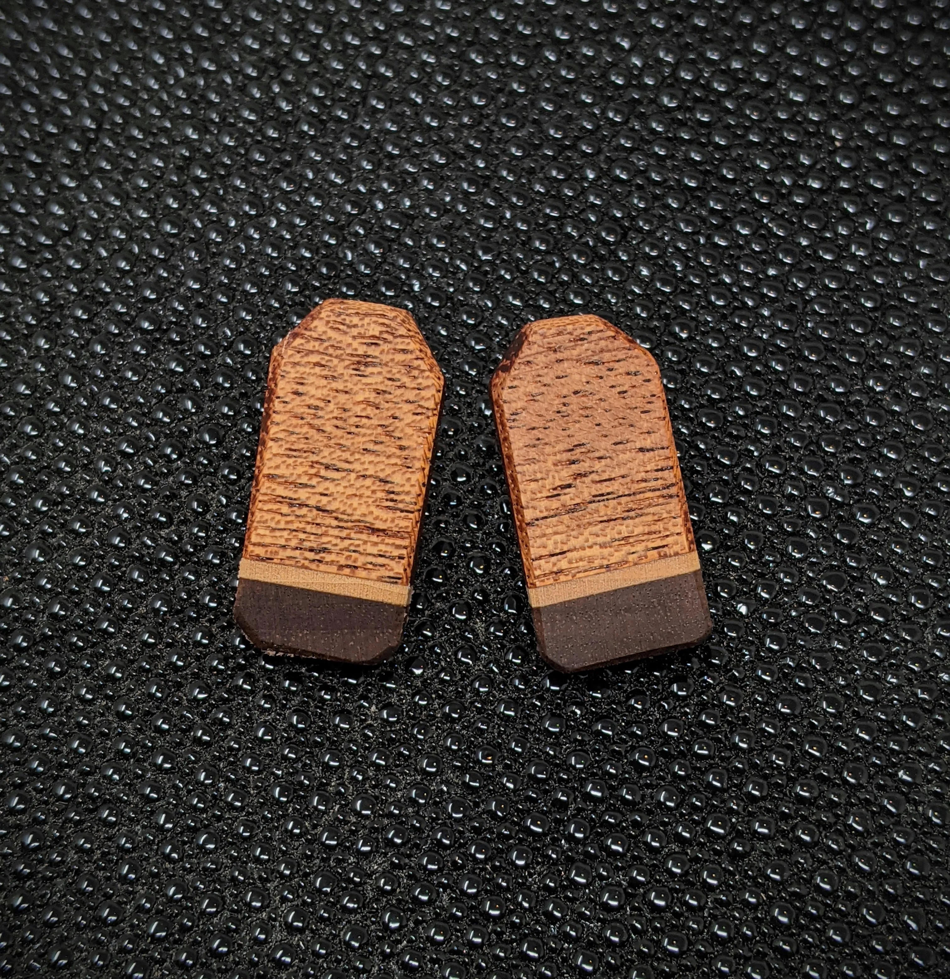 Mahogany Rectangle Stud Earrings