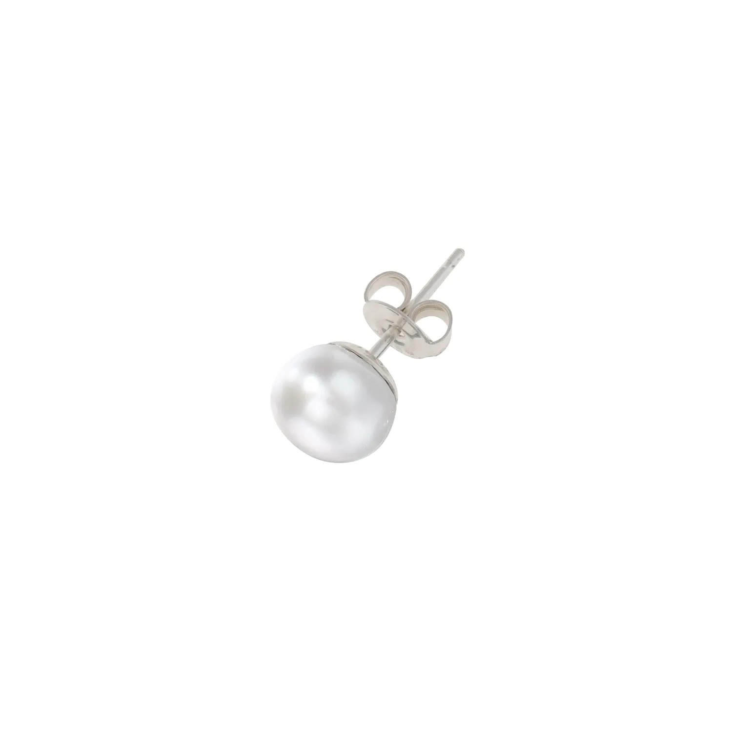 Men's Single 8mm White Freshwater Pearl Stud