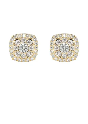 Mens Stud Diamond Earrings | 0.75 Carats 14K Yellow Gold