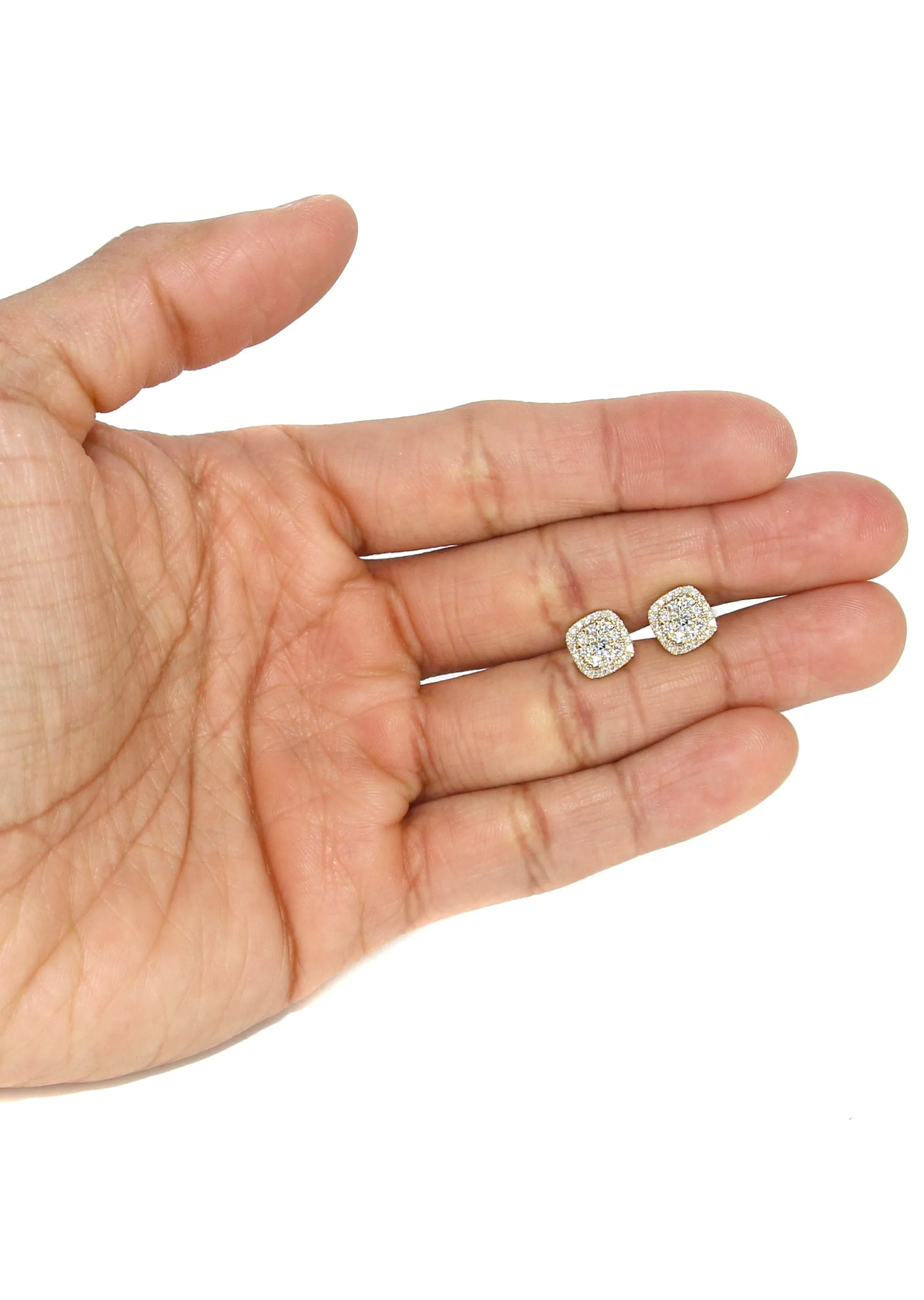 Mens Stud Diamond Earrings | 0.75 Carats 14K Yellow Gold