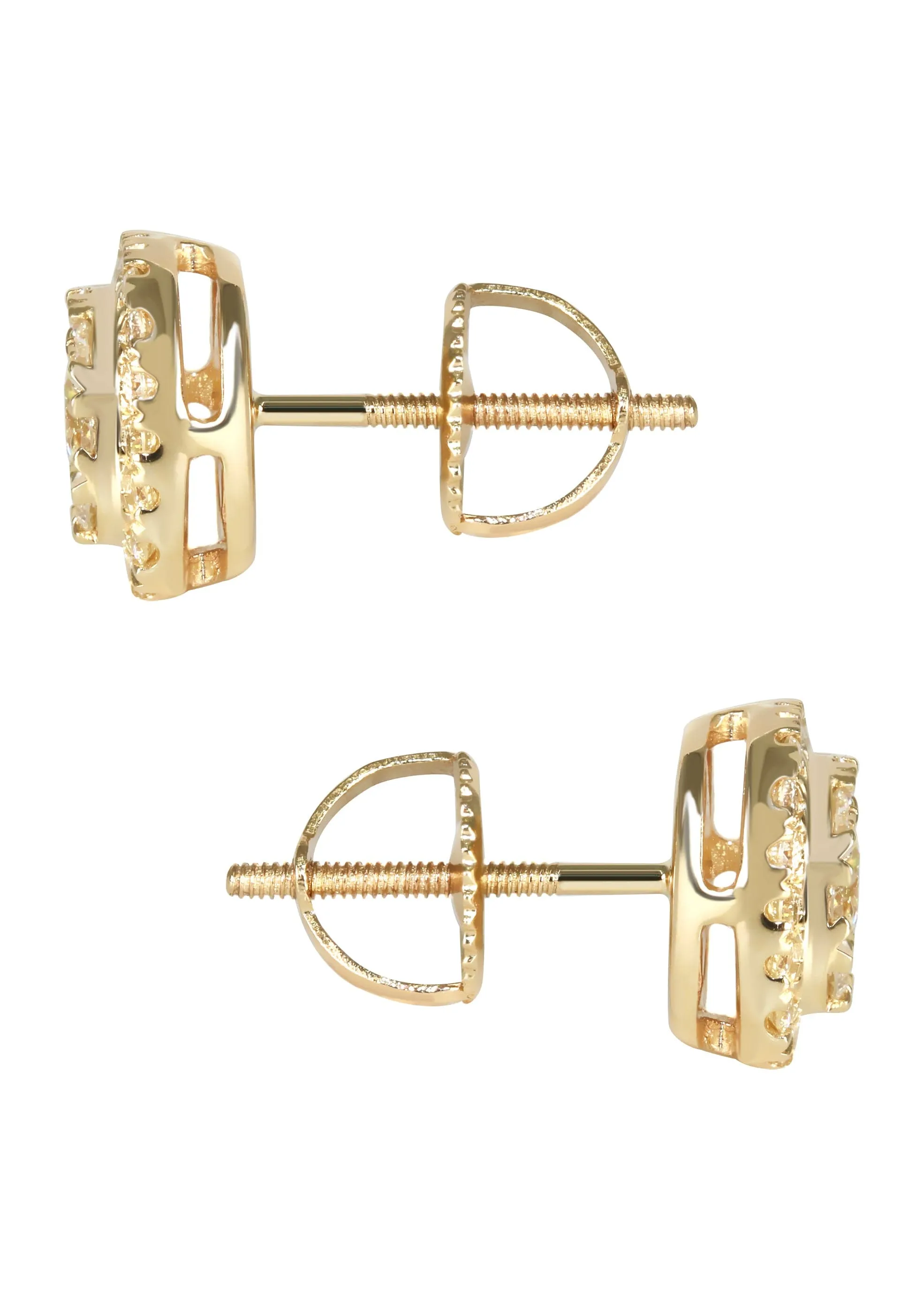 Mens Stud Diamond Earrings | 0.75 Carats 14K Yellow Gold