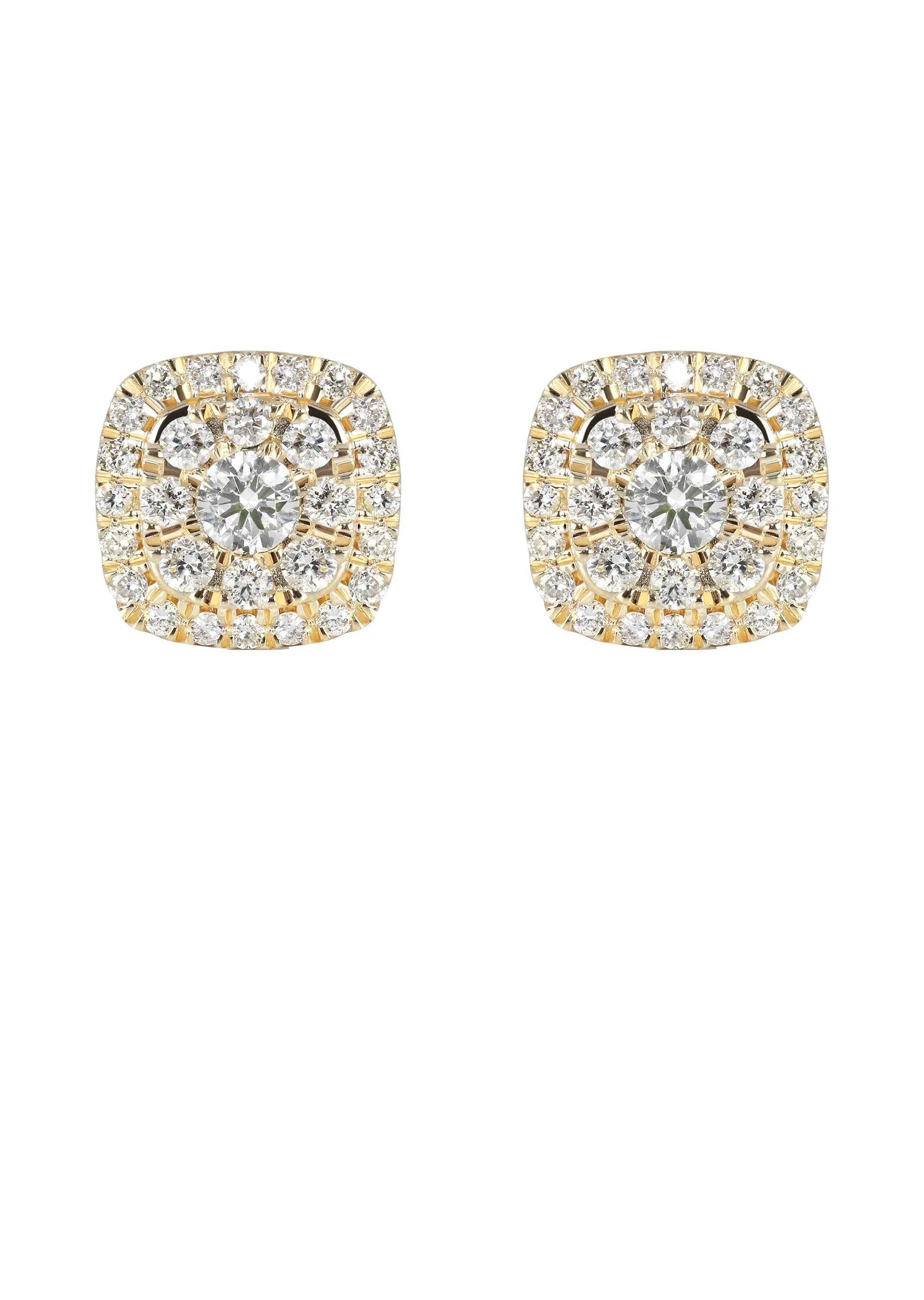 Mens Stud Diamond Earrings | 0.75 Carats 14K Yellow Gold