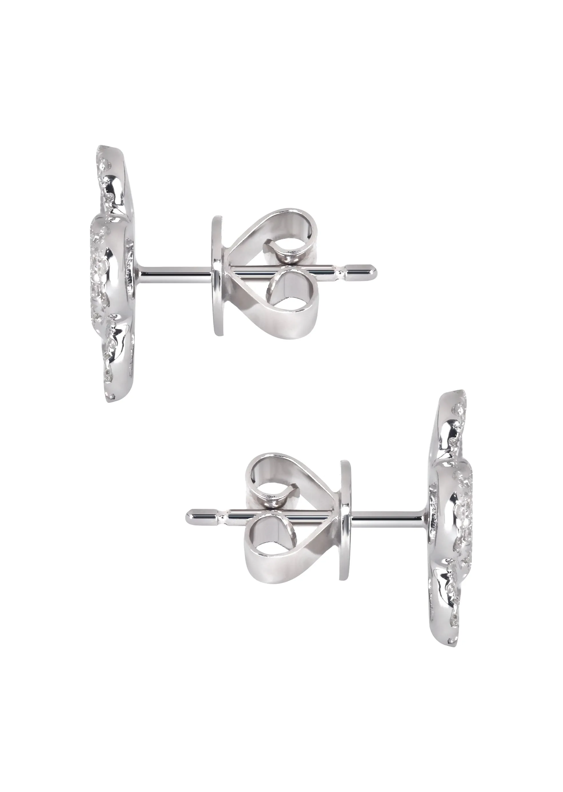 Mens Stud Diamond Earrings | 1.05 Carats 14K White Gold