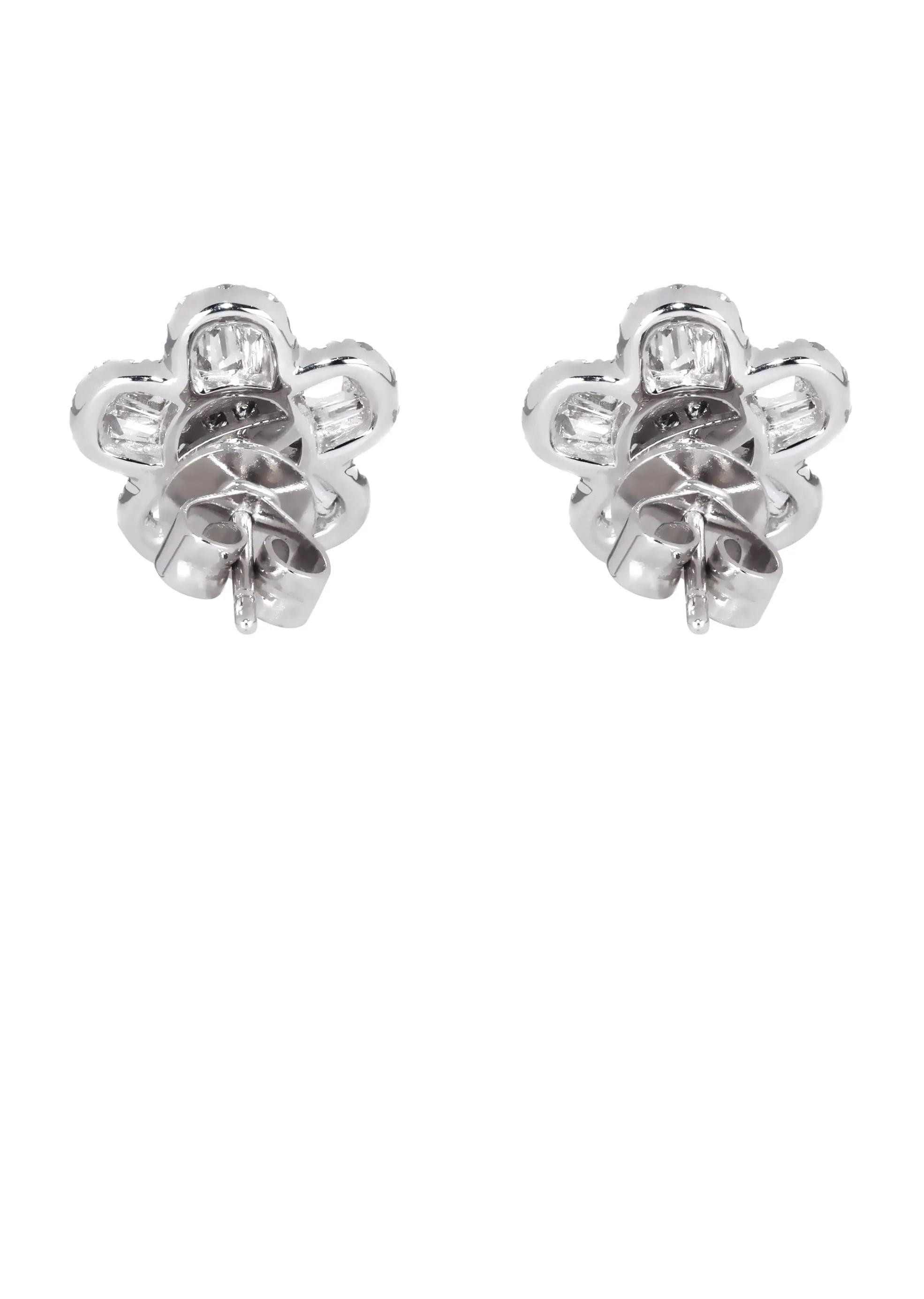 Mens Stud Diamond Earrings | 1.05 Carats 14K White Gold