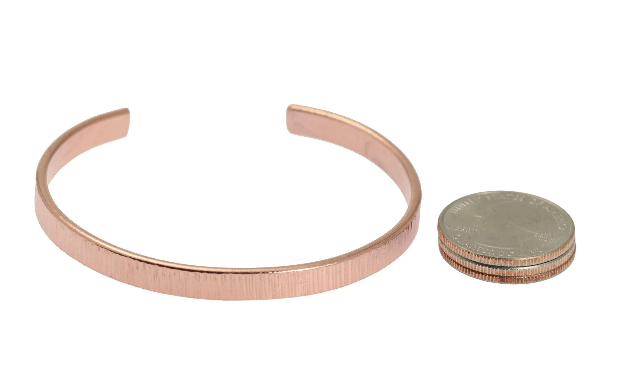 Men's Thin Chased Copper Cuff Bracelet