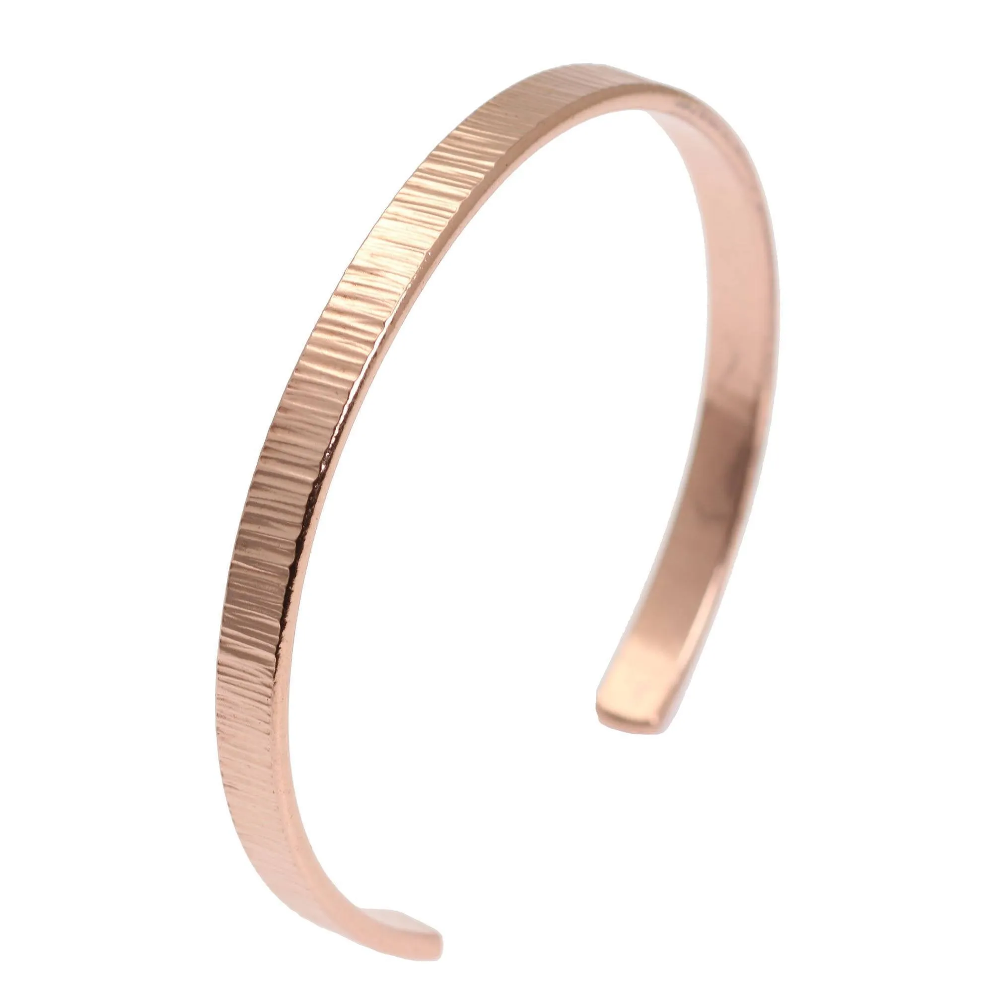 Men's Thin Chased Copper Cuff Bracelet