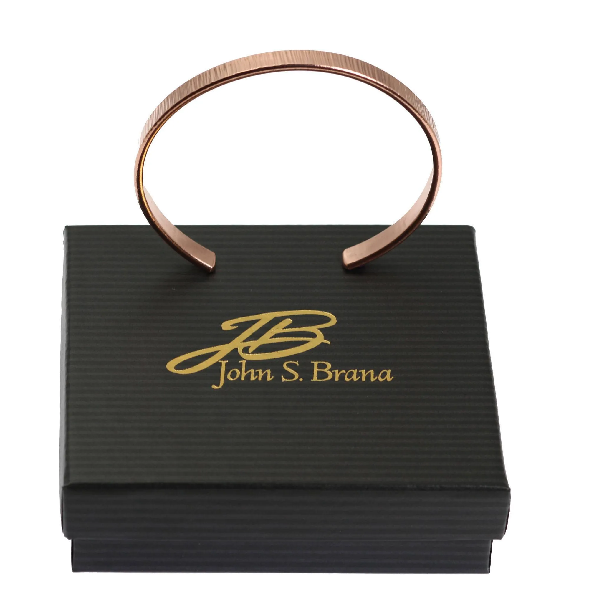 Men's Thin Chased Copper Cuff Bracelet