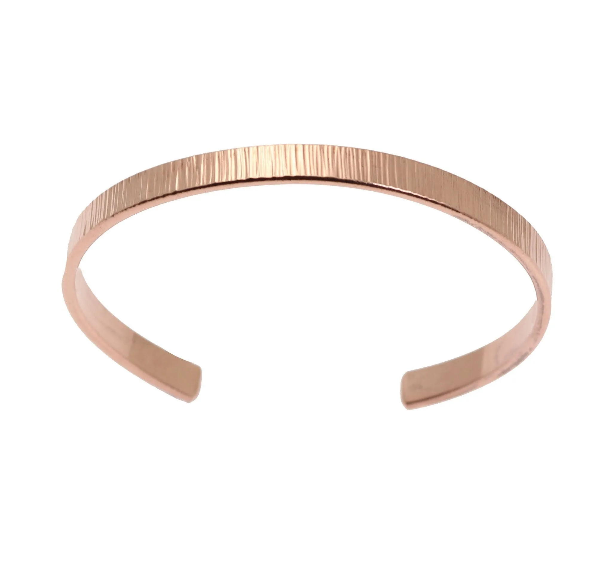 Men's Thin Chased Copper Cuff Bracelet