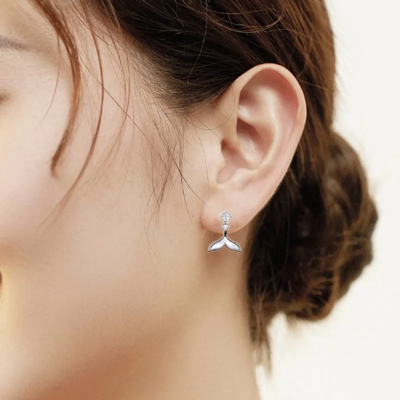 Mermaid Tail Mother of Pearl Earrings