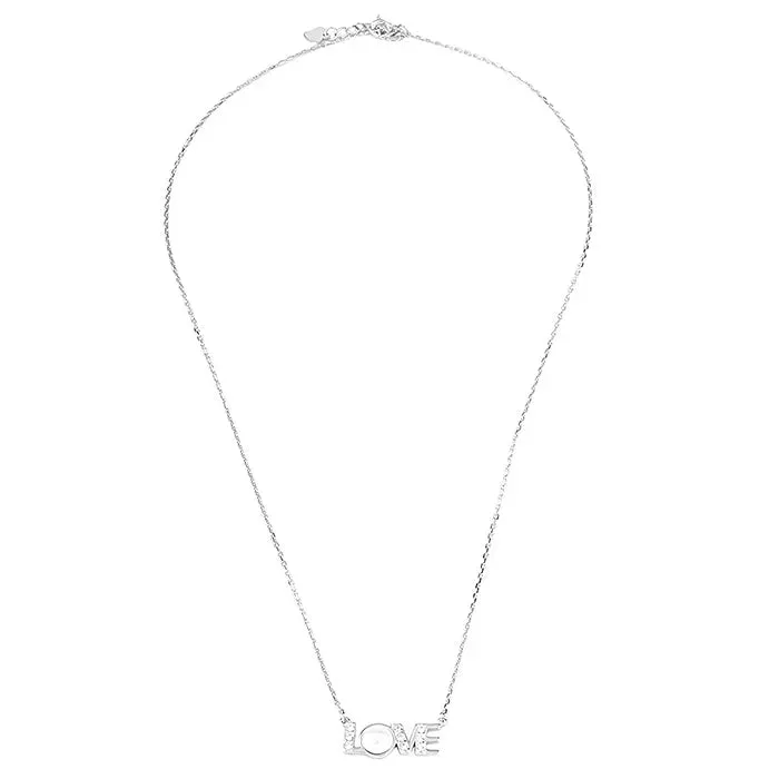 Minimalist Love CZ Studded Chain Pendant