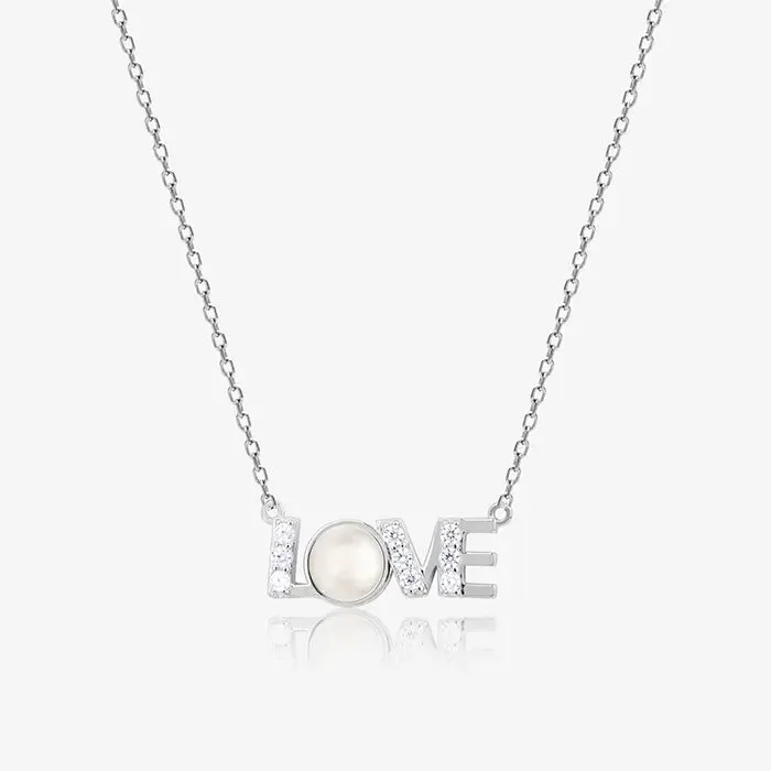 Minimalist Love CZ Studded Chain Pendant