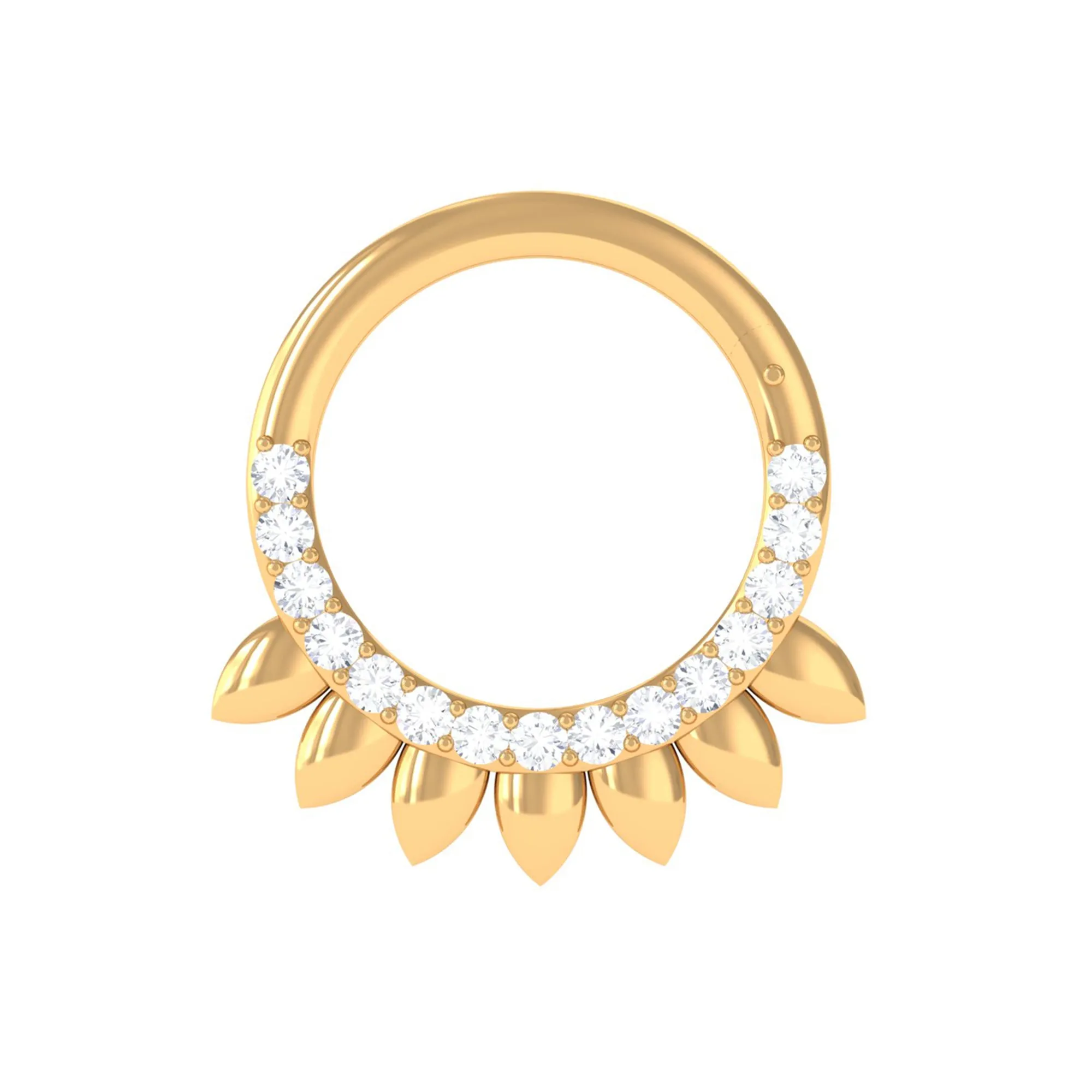 Moissanite Gold Hoop Earring for Daith Piercing