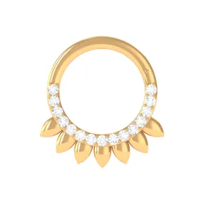 Moissanite Gold Hoop Earring for Daith Piercing