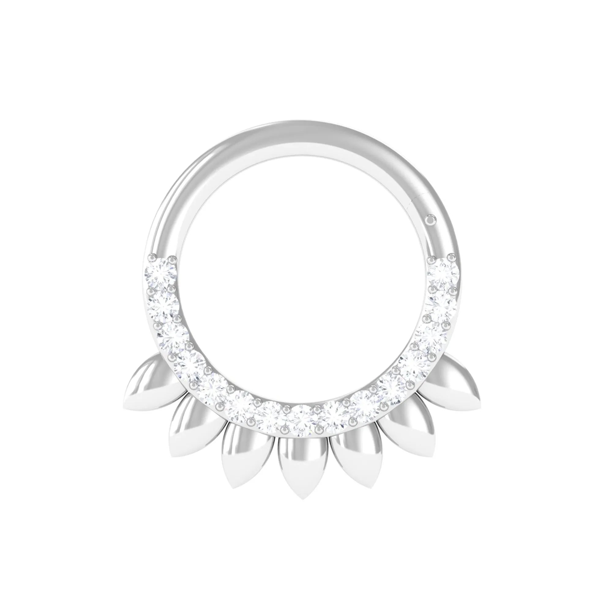 Moissanite Gold Hoop Earring for Daith Piercing