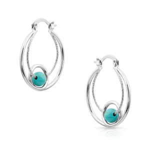 Montana Tangled Turquoise Hoop Earring