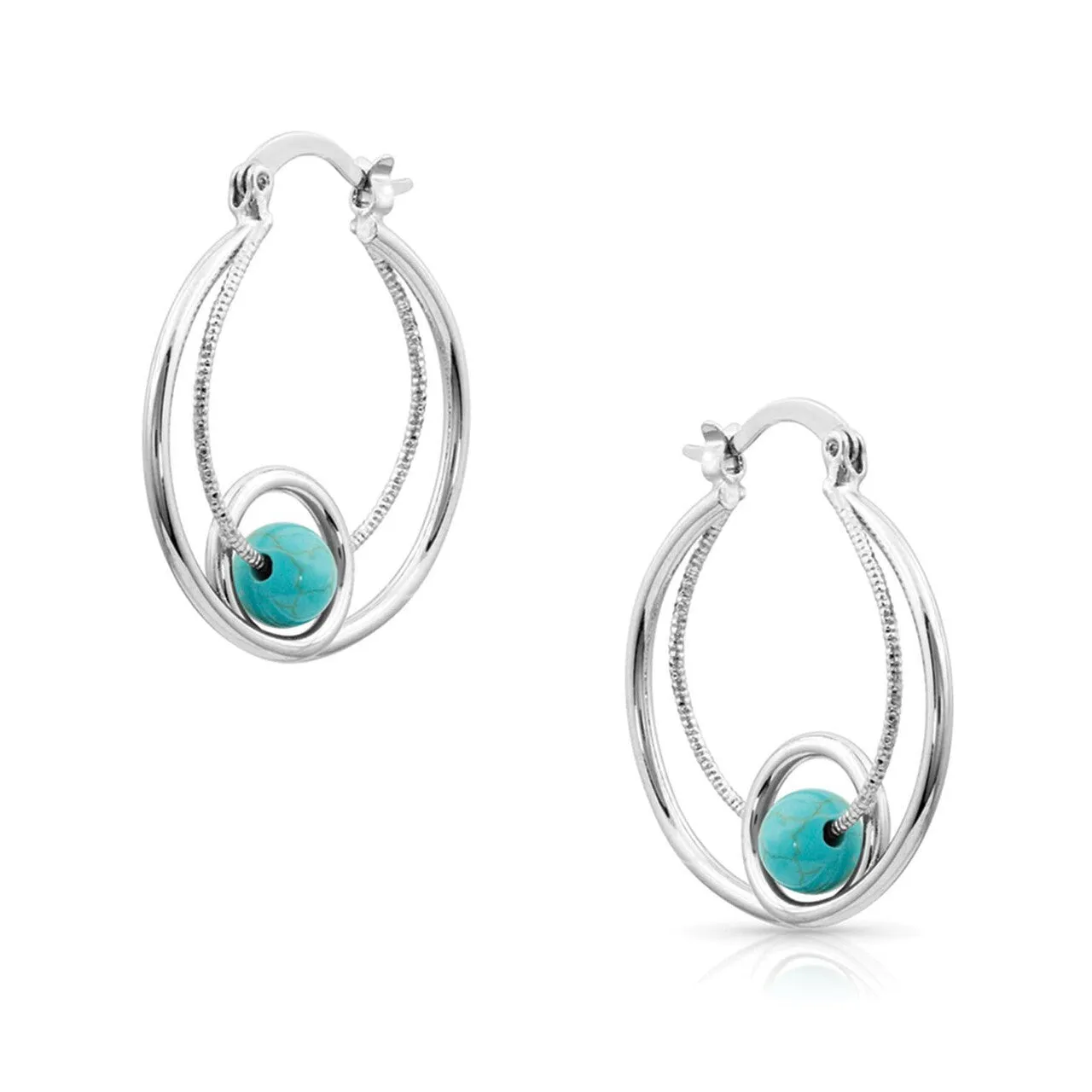 Montana Tangled Turquoise Hoop Earring