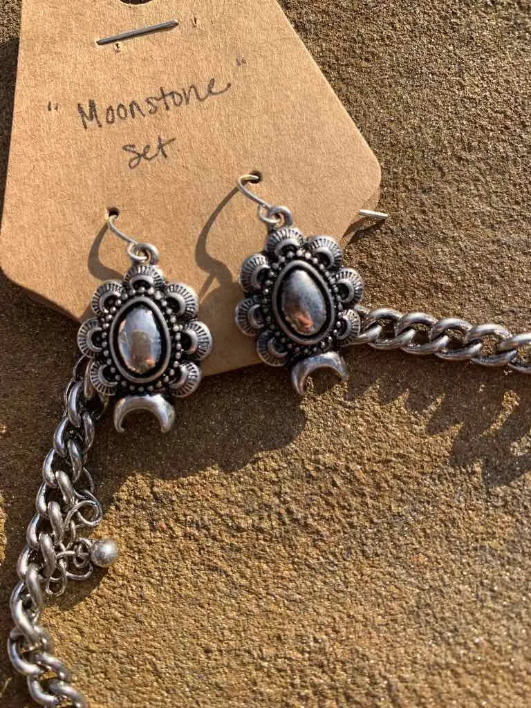 Moonstone Necklace and Earring Set