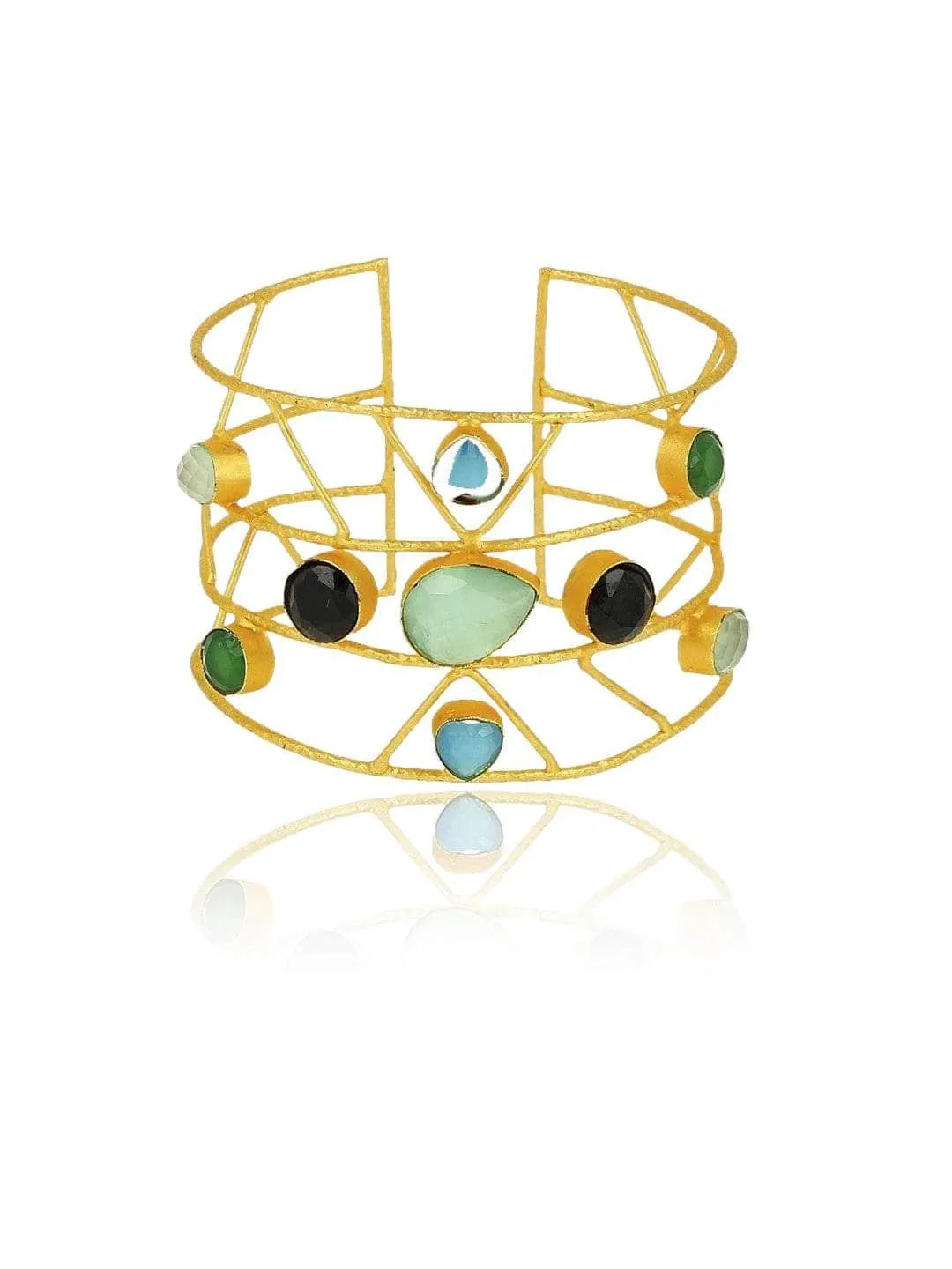 Multi Color Stone Hand Cuff
