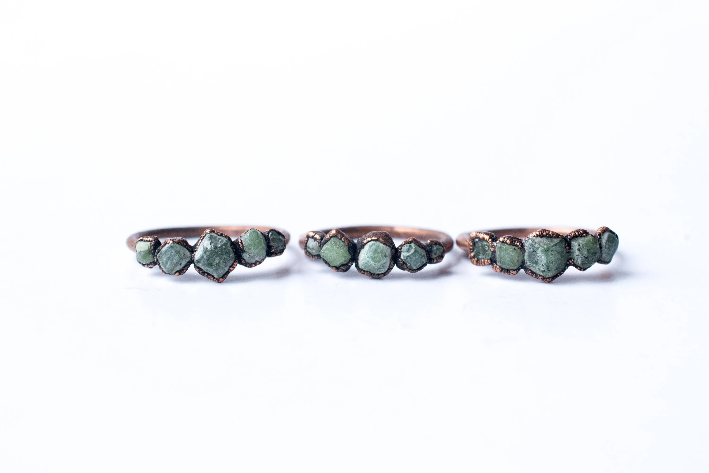 Multi Stone Ring | Raw garnet ring