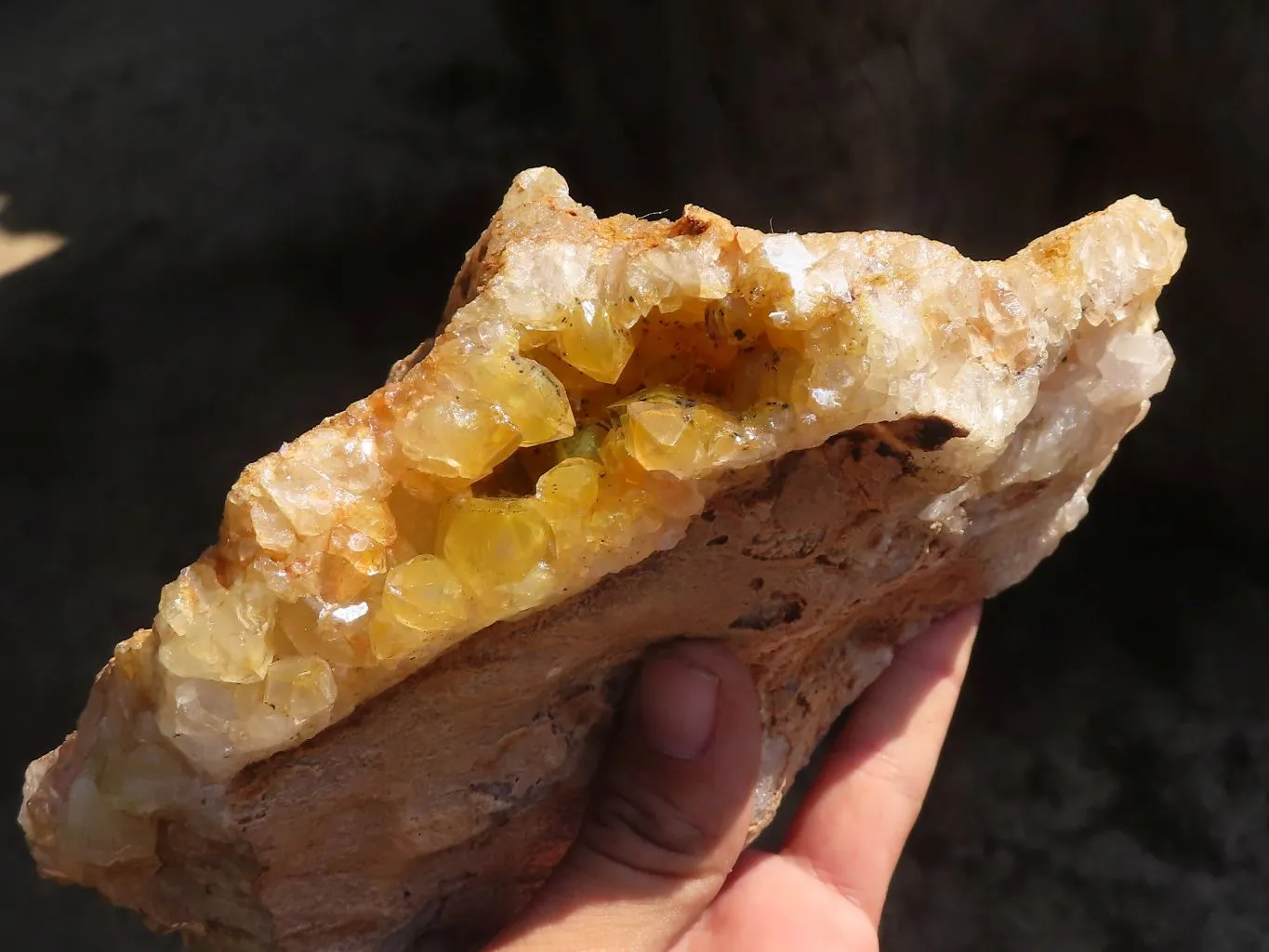 Natural Limonite Quartz Clusters x 3 From Solwezi, Zambia