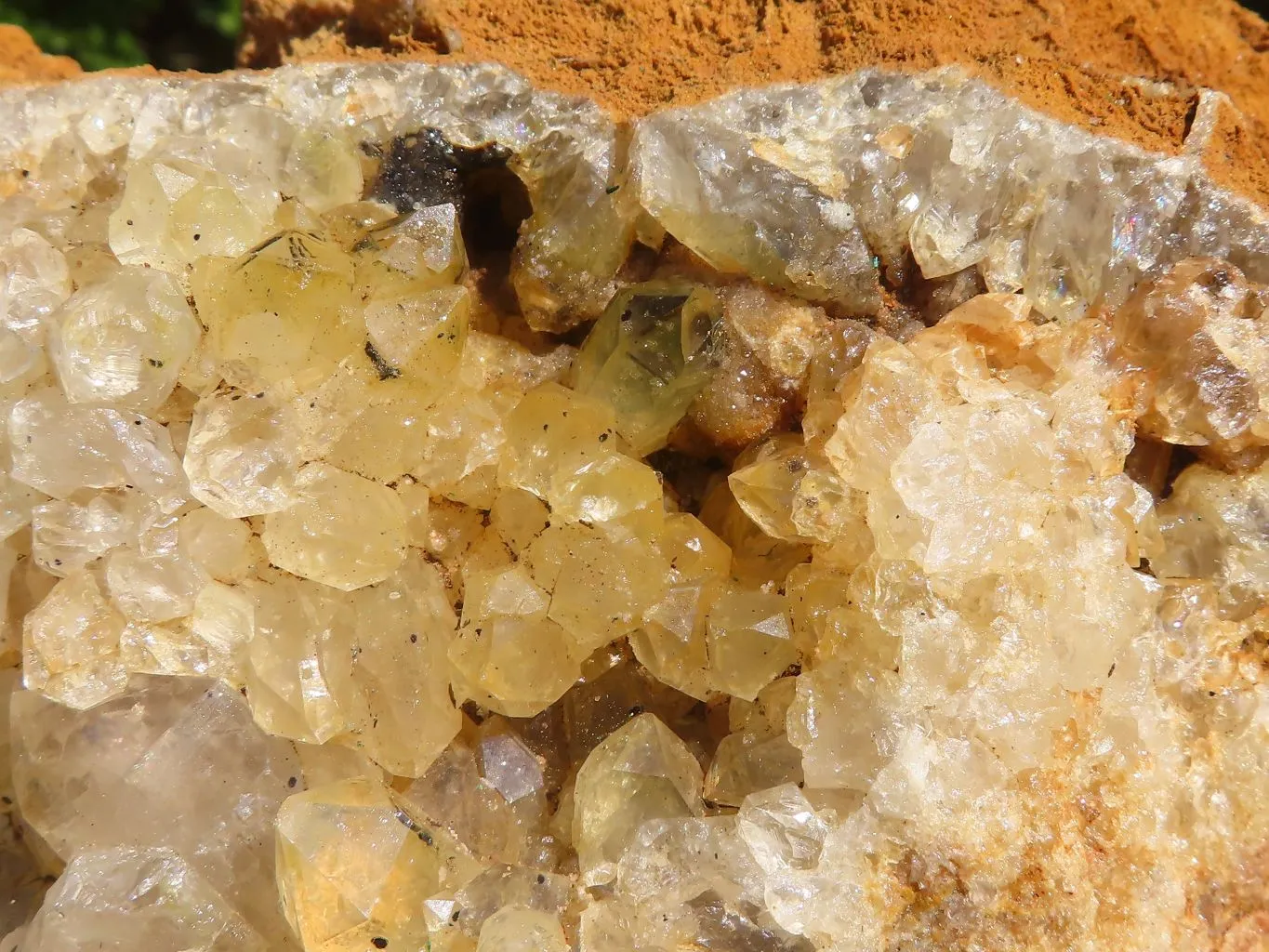 Natural Limonite Quartz Clusters x 3 From Solwezi, Zambia