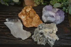 Natural Mixed Selection Of Quartz Specimens x 4 From Southern Africa