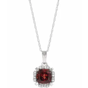 Natural Mozambique Garnet & Diamond 18" Necklace