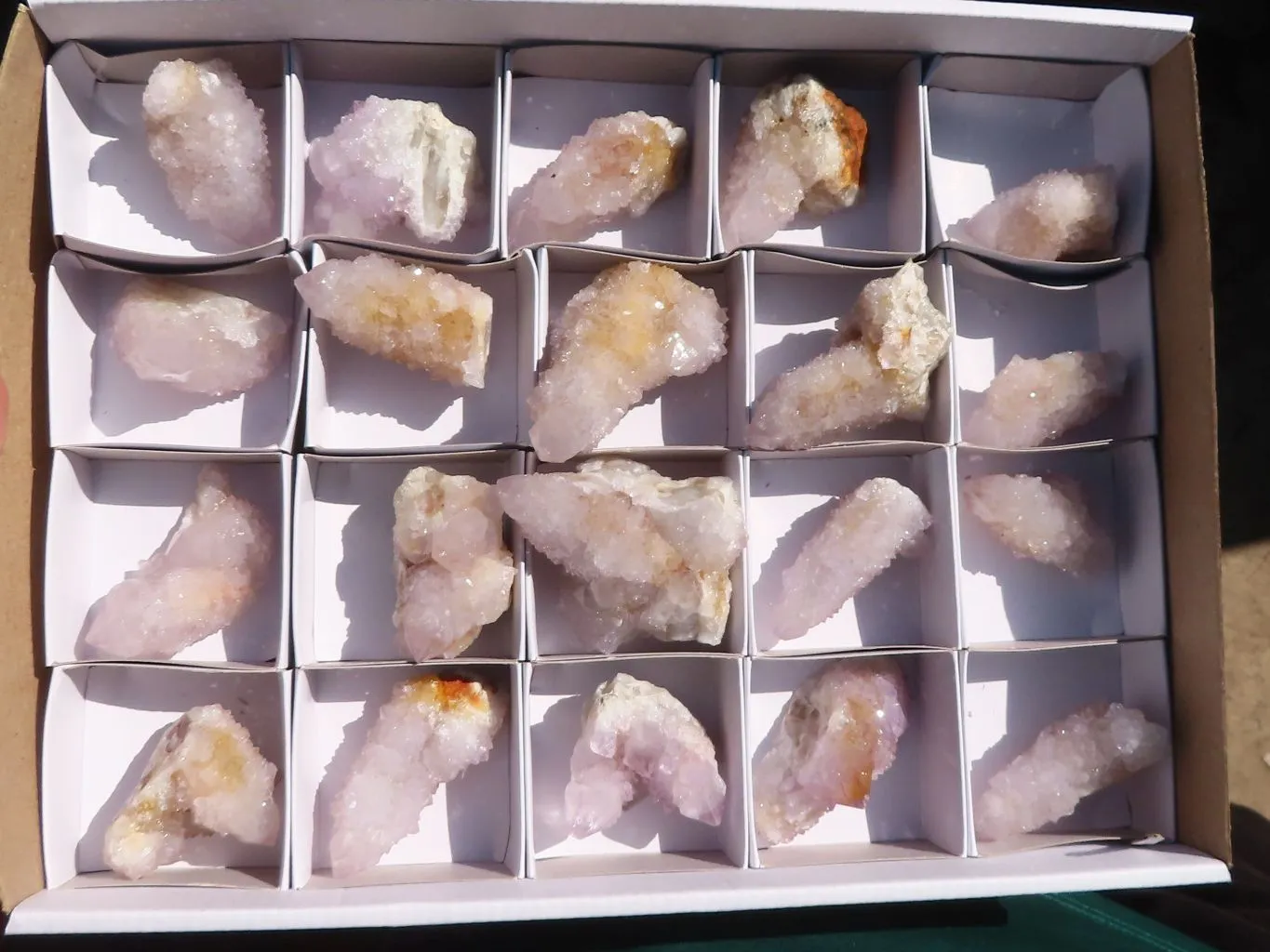 Natural Pale Lilac Spirit Amethyst Quartz Crystals x 20 From Boekenhouthoek, South Africa